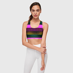 Топик спортивный женский Patterned stripes, цвет: 3D-принт — фото 2
