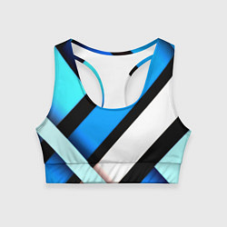 Топик спортивный женский Спортивная геометрия из полос, цвет: 3D-принт