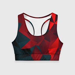 Топик спортивный женский Битва кубов красный и черный, цвет: 3D-принт