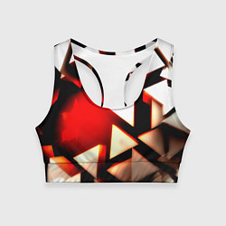 Топик спортивный женский Плиты треугольники, цвет: 3D-принт