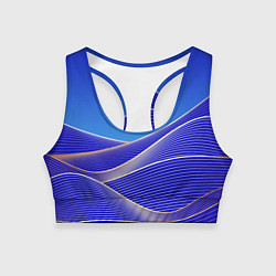Топик спортивный женский Волновая растровая композиция, цвет: 3D-принт