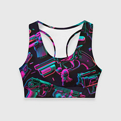 Женский спортивный топ Неоновый пистолет