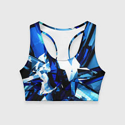 Топик спортивный женский Crystal blue form, цвет: 3D-принт