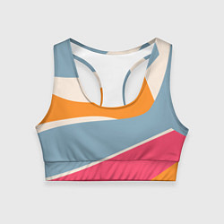 Топик спортивный женский Разноцветная абстракция в стиле модерн, цвет: 3D-принт