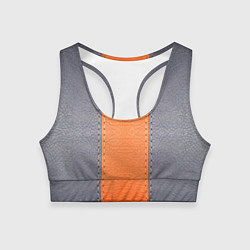 Топик спортивный женский Кожа серая оранжевая, цвет: 3D-принт
