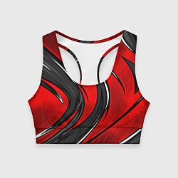 Топик спортивный женский Органический разрыв - красный, цвет: 3D-принт