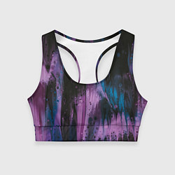 Топик спортивный женский Фиолетовые абстрактные тени, цвет: 3D-принт