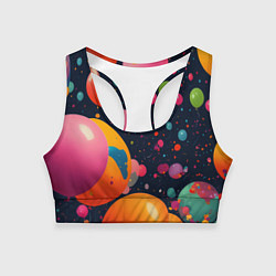 Топик спортивный женский Море шаров, цвет: 3D-принт