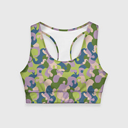 Топик спортивный женский Произвольные фигуры, цвет: 3D-принт
