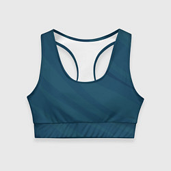 Топик спортивный женский Сине-зеленый плавные полосы, цвет: 3D-принт