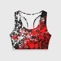 Топик спортивный женский Красная и белая краска, цвет: 3D-принт
