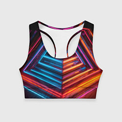 Топик спортивный женский Неоновые трубы, цвет: 3D-принт