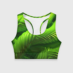 Топик спортивный женский Объемный зеленый канат, цвет: 3D-принт