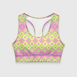 Топик спортивный женский Pink yellow style, цвет: 3D-принт