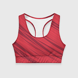 Топик спортивный женский Диагональные полосы красный, цвет: 3D-принт