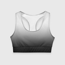 Топик спортивный женский Бело-чёрный градиент, цвет: 3D-принт