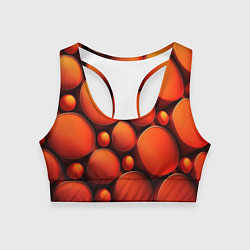 Топик спортивный женский Оранжевы е круглые плиты, цвет: 3D-принт