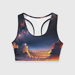 Топик спортивный женский Млечный путь и облака на закате, цвет: 3D-принт