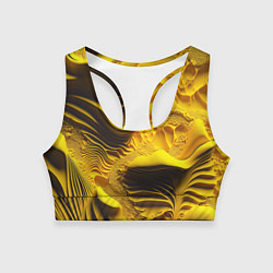 Топик спортивный женский Желтая объемная текстура, цвет: 3D-принт