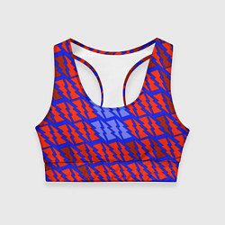 Топик спортивный женский Ретро молнии красно-синие, цвет: 3D-принт