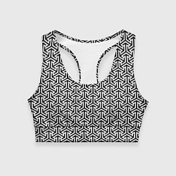 Топик спортивный женский Черный паттерн, цвет: 3D-принт