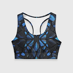 Топик спортивный женский Синие объемные узоры, цвет: 3D-принт
