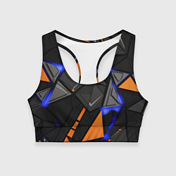 Топик спортивный женский Orange black style, цвет: 3D-принт