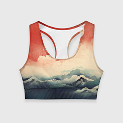 Топик спортивный женский Ретро пейзаж моря, цвет: 3D-принт