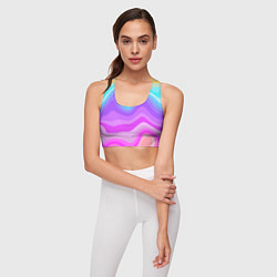 Топик спортивный женский Неоновая разноцветная волна, цвет: 3D-принт — фото 2