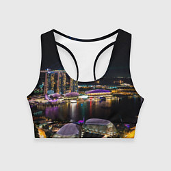 Топик спортивный женский Ночной город красочный, цвет: 3D-принт