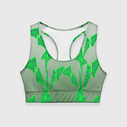 Топик спортивный женский Растительный паттерн, цвет: 3D-принт