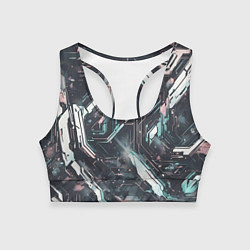 Женский спортивный топ Киберанк полосы