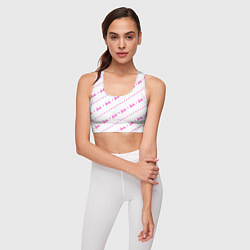Топик спортивный женский Барби паттерн - логотип и сердечки, цвет: 3D-принт — фото 2