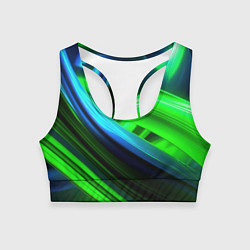 Топик спортивный женский Зеленые абстрактные элементы, цвет: 3D-принт
