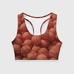 Топик спортивный женский Узор с баскетбольными мячами, цвет: 3D-принт