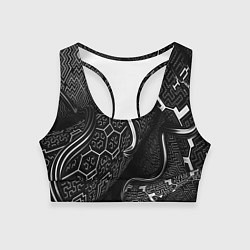 Топик спортивный женский Чёрно-белая орнамент, цвет: 3D-принт