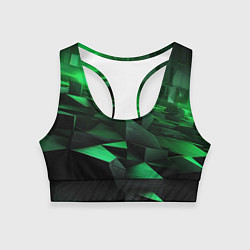 Топик спортивный женский Зеленые квадратные плиты, цвет: 3D-принт