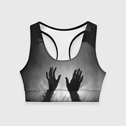 Топик спортивный женский Руки зомби в ночном тумане, цвет: 3D-принт