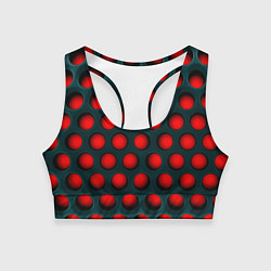 Топик спортивный женский Перфорация на красном трипофобия, цвет: 3D-принт
