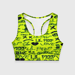 Топик спортивный женский Lil peep кислотный стиль, цвет: 3D-принт