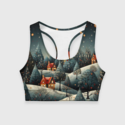 Женский спортивный топ Зимние развлечения на природе