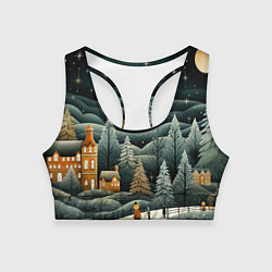 Женский спортивный топ Зима в городе ожидание праздника
