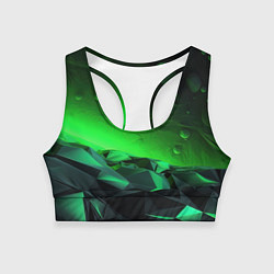 Топик спортивный женский Абстрактное эхо зелени, цвет: 3D-принт