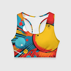 Топик спортивный женский Поп-арт абстракция, цвет: 3D-принт
