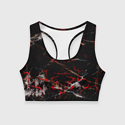 Топик спортивный женский Красные узоры, цвет: 3D-принт