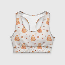 Топик спортивный женский Паттерн - пухлый кот, цвет: 3D-принт