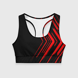 Топик спортивный женский Красные стрелки, цвет: 3D-принт