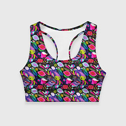 Топик спортивный женский Разноцветный листопад, цвет: 3D-принт