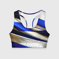 Топик спортивный женский Blue white abstract, цвет: 3D-принт