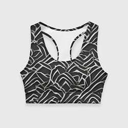Топик спортивный женский Абстракция черное серебро, цвет: 3D-принт